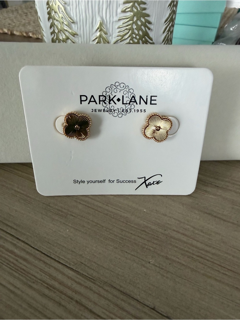 Park Lane Rose Gold Floral Stud Earrings